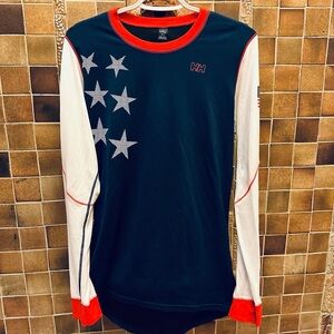 Helly Hansen Official US Ski Team base layer long sleeve wUSA Flag logo on arm